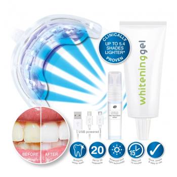 Nowość Rio USB Blue Light Teeth Whitening - Zestaw do wybielania zębów