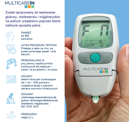 MultiCareIn PRO 3-in-1 Glucose, LDL Cholesterol and Triglycerides