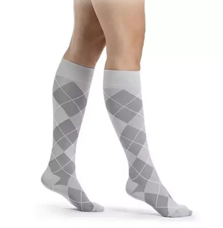 Skarpety podkolanówki uciskowe Sigvaris Microfiber Shades Platin B - damskie