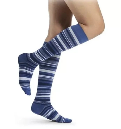 Skarpety podkolanówki uciskowe Sigvaris Microfiber Shades Jeans B - damskie
