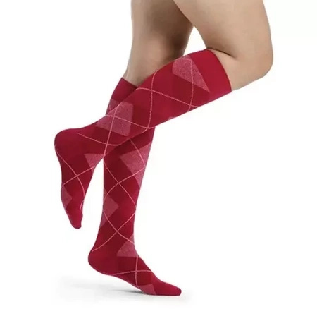 Skarpety podkolanówki uciskowe Sigvaris Microfiber Shades Cherry B - damskie