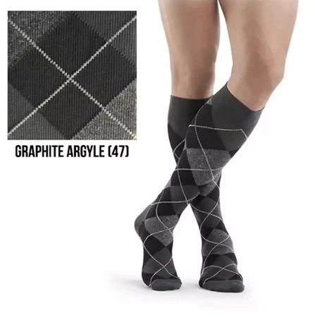 Skarpety podkolanówki uciskowe Sigvaris Microfiber Shades Graphite B - męskie