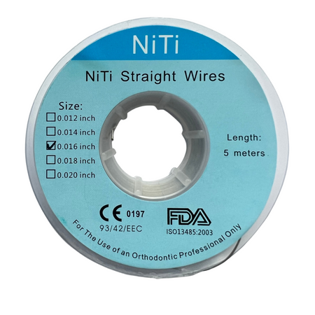 Drut orto szpula 5m niklowo-tytanowy NiTi prosty 0.016