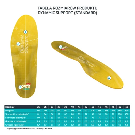 Orthopedic supinating insoles iORTO DYNAMIC SUPPORT 5mm 